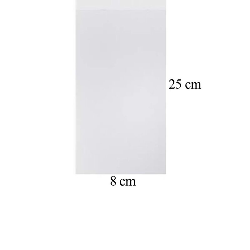Прозрачен OPP плик с тиксо 8x25 см (1000 броя)
